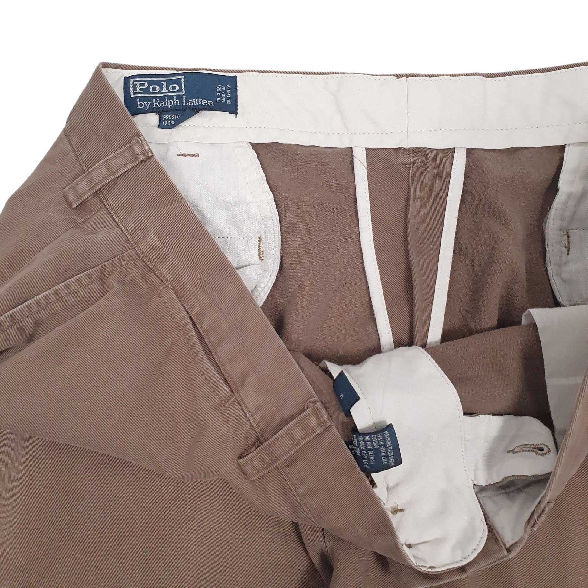 Mens Brown Polo Ralph Lauren Preston Pant Vintage  Trousers