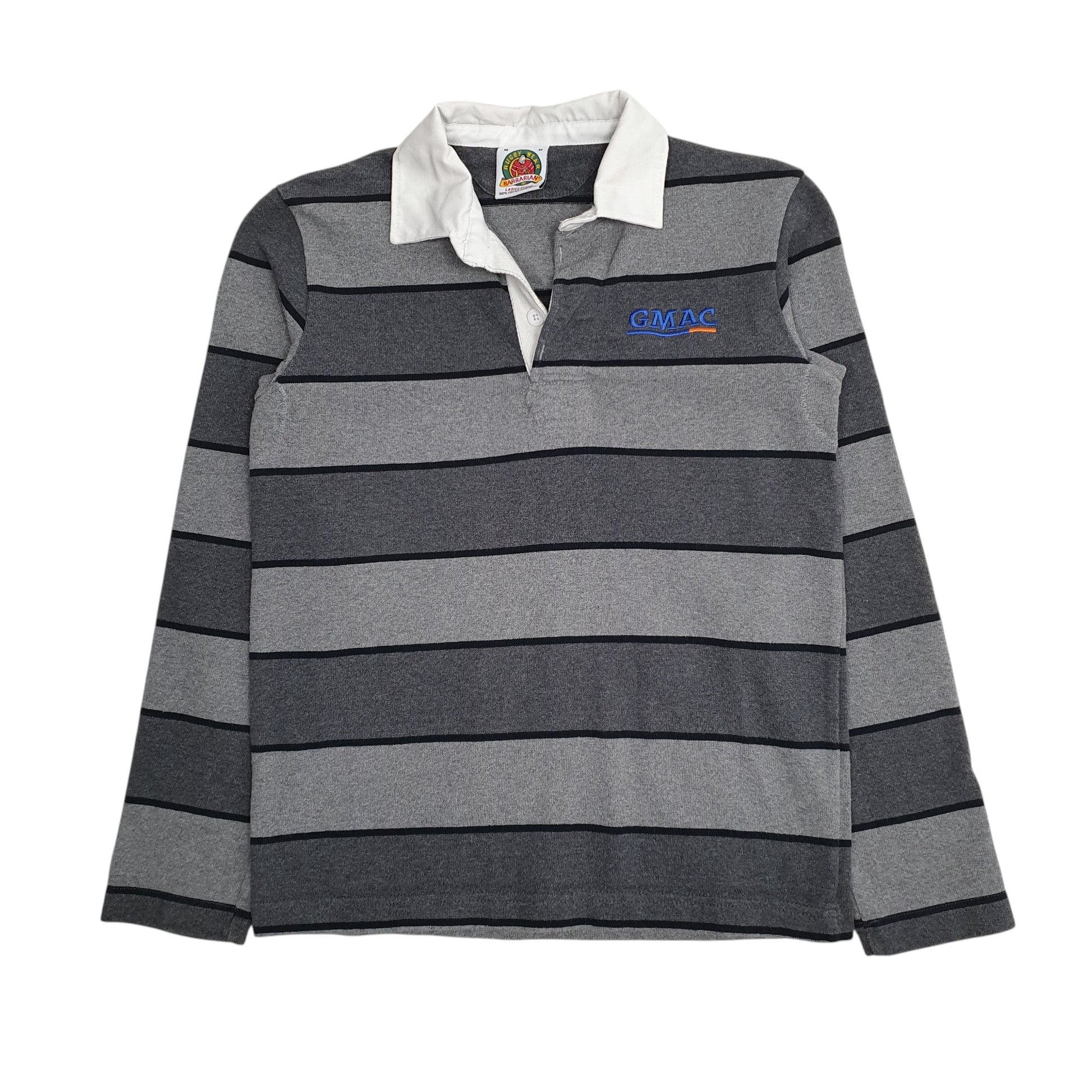 Womens Grey Barbarian Rugby Long Sleeve Polo Shirt