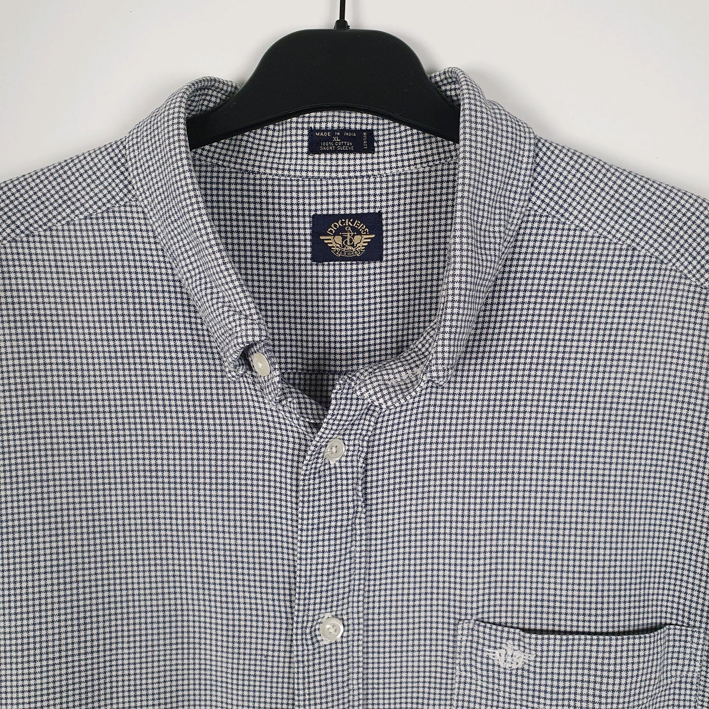 Mens Grey Dockers Houndstooth  Shirt