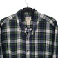 Mens Navy L.L.Bean Thick Flannel Plaid  Shirt