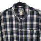 Mens Navy L.L.Bean Thick Flannel Plaid  Shirt