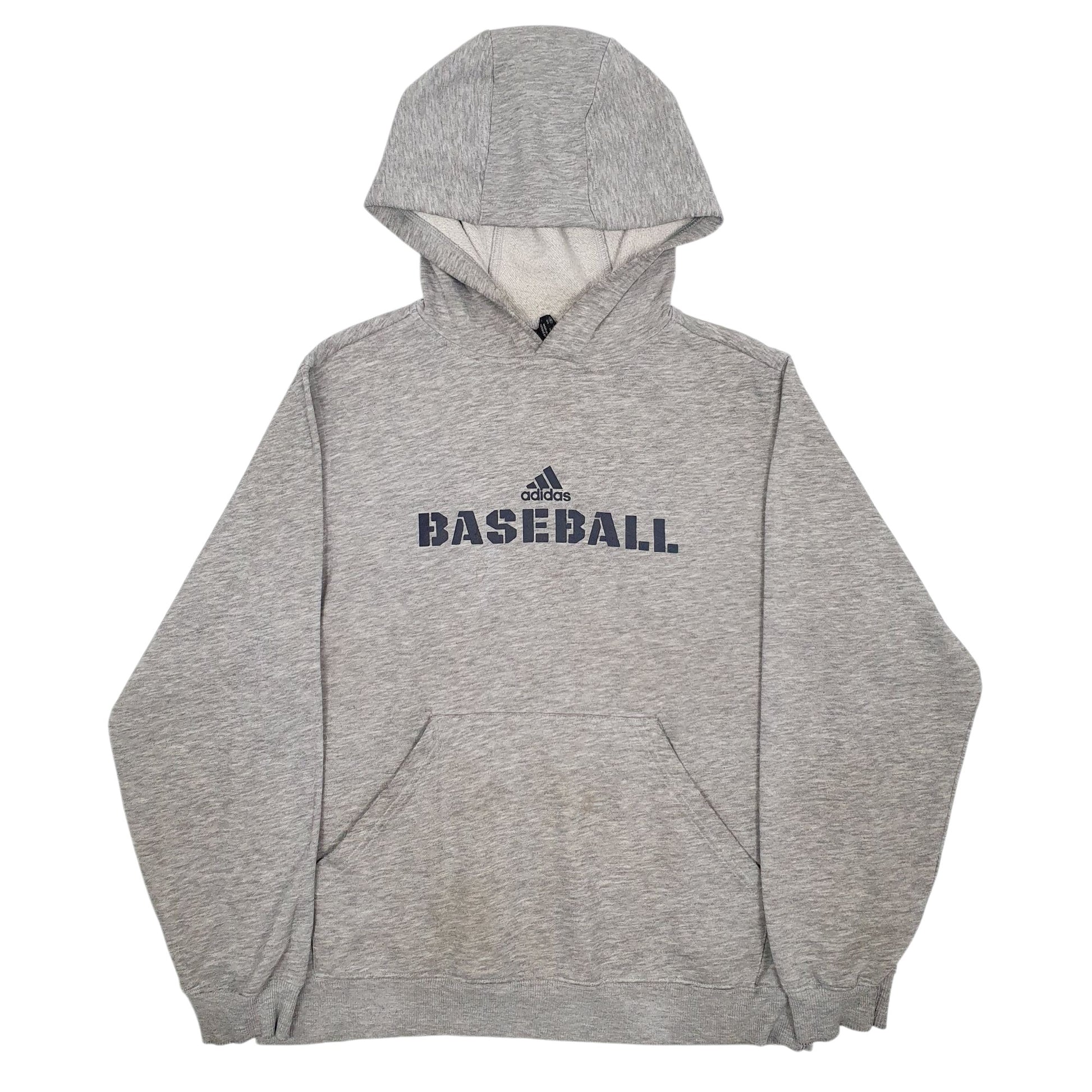 Womens Grey Adidas Baseball Hoodie Jumper