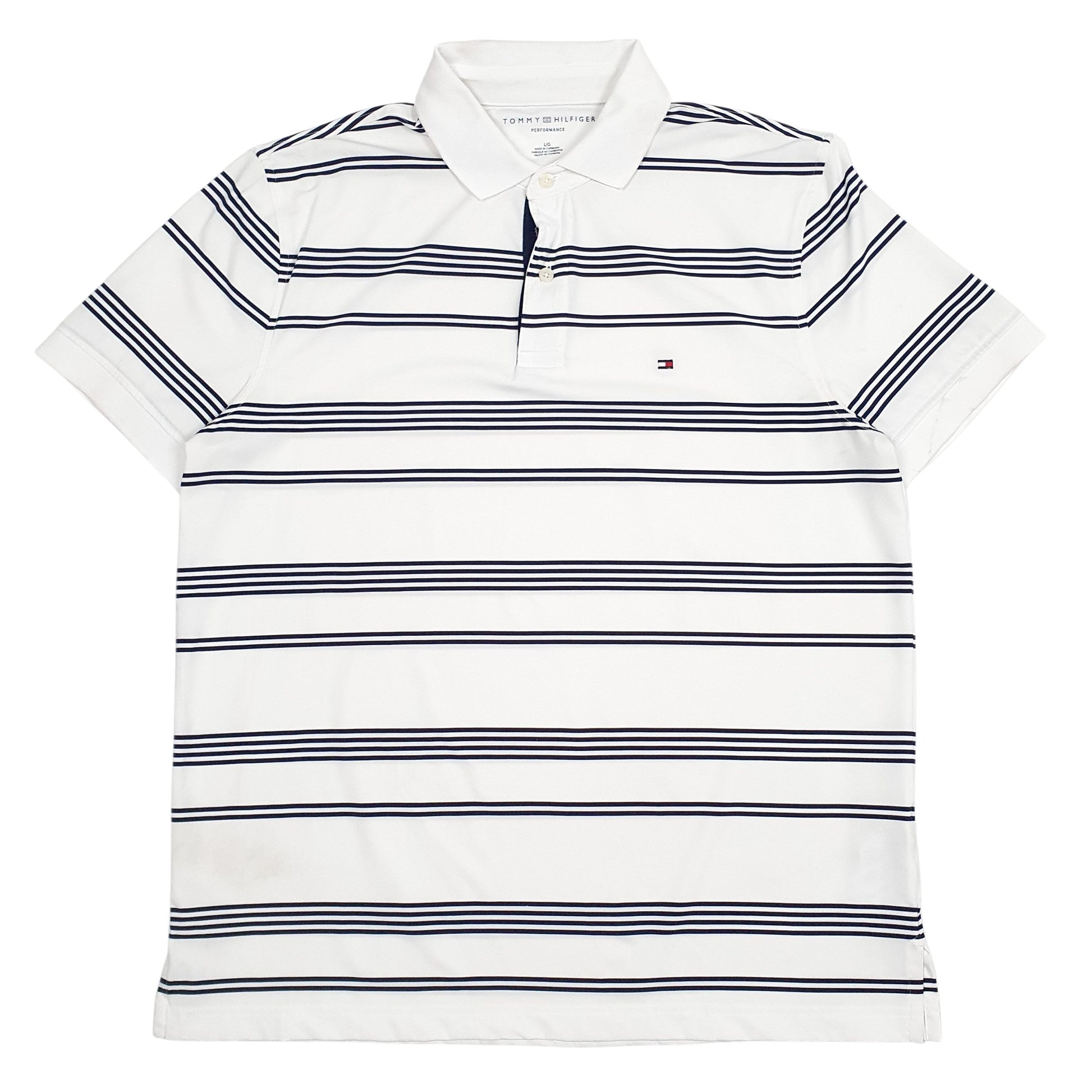 Mens White Tommy Hilfiger Performance Short Sleeve Polo Shirt