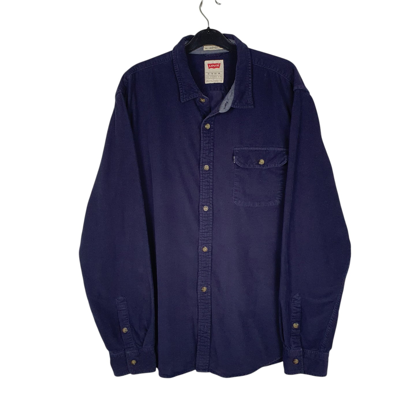 Mens Navy Levis Corduroy Long Sleeve Shirt
