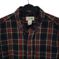 Mens Navy L.L.Bean Thick Flannel Plaid  Shirt