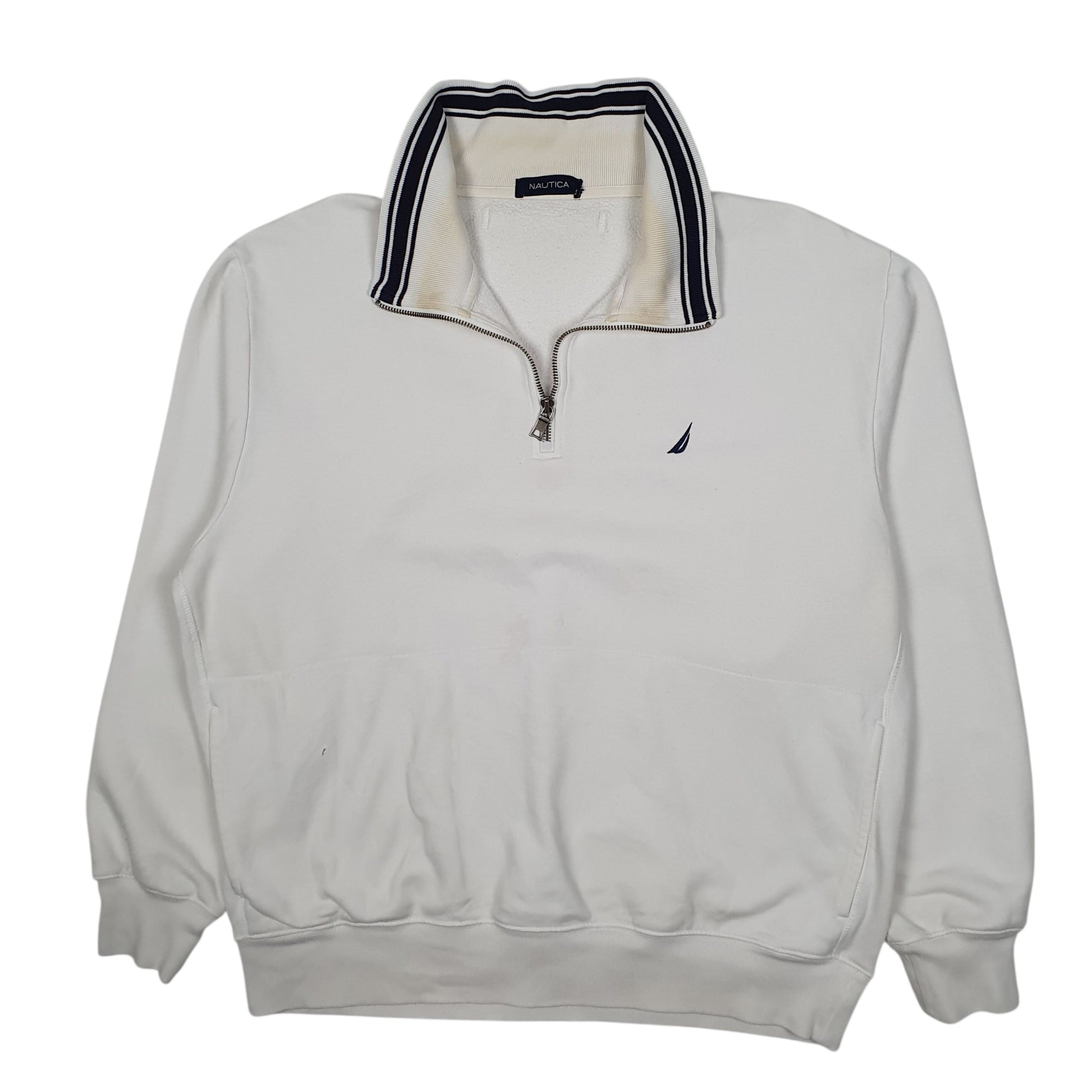Mens White Nautica  Quarter Zip Jumper