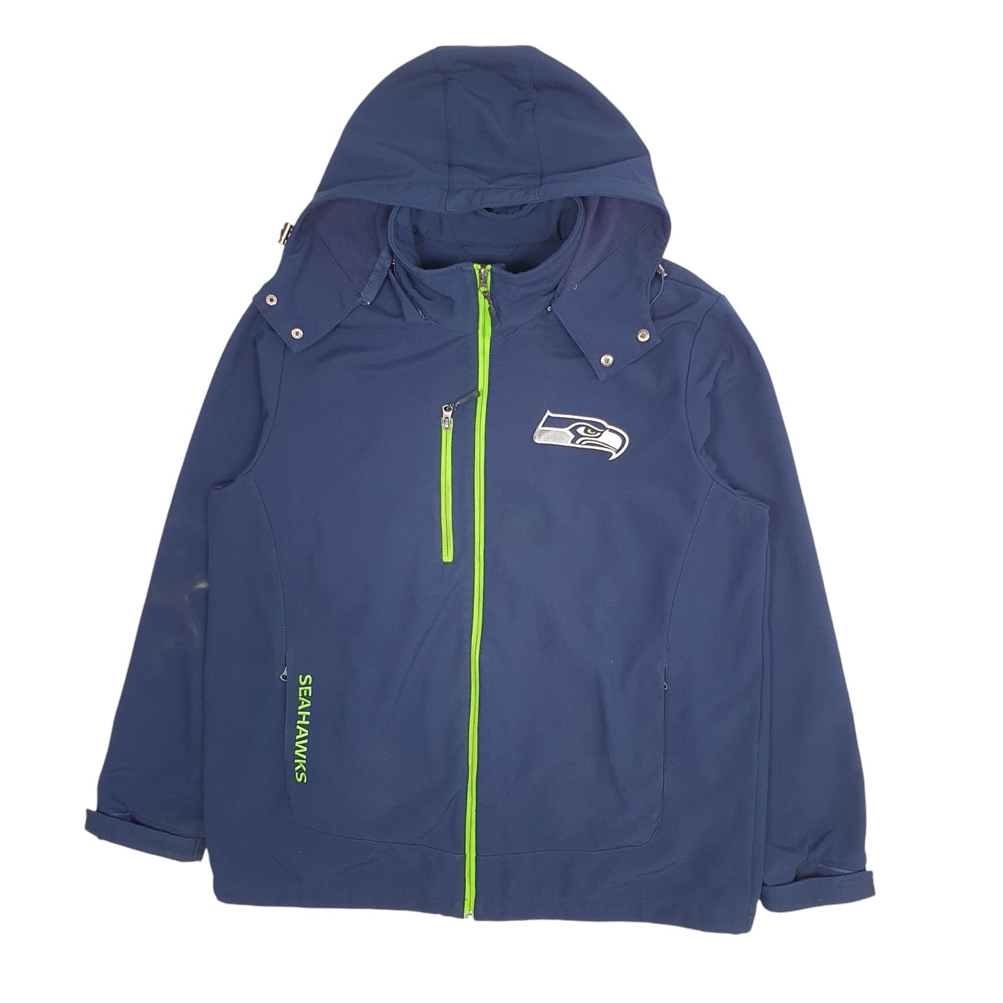 Mens Navy NFL Seattle Seahawks Windbreaker Hoodie Coat