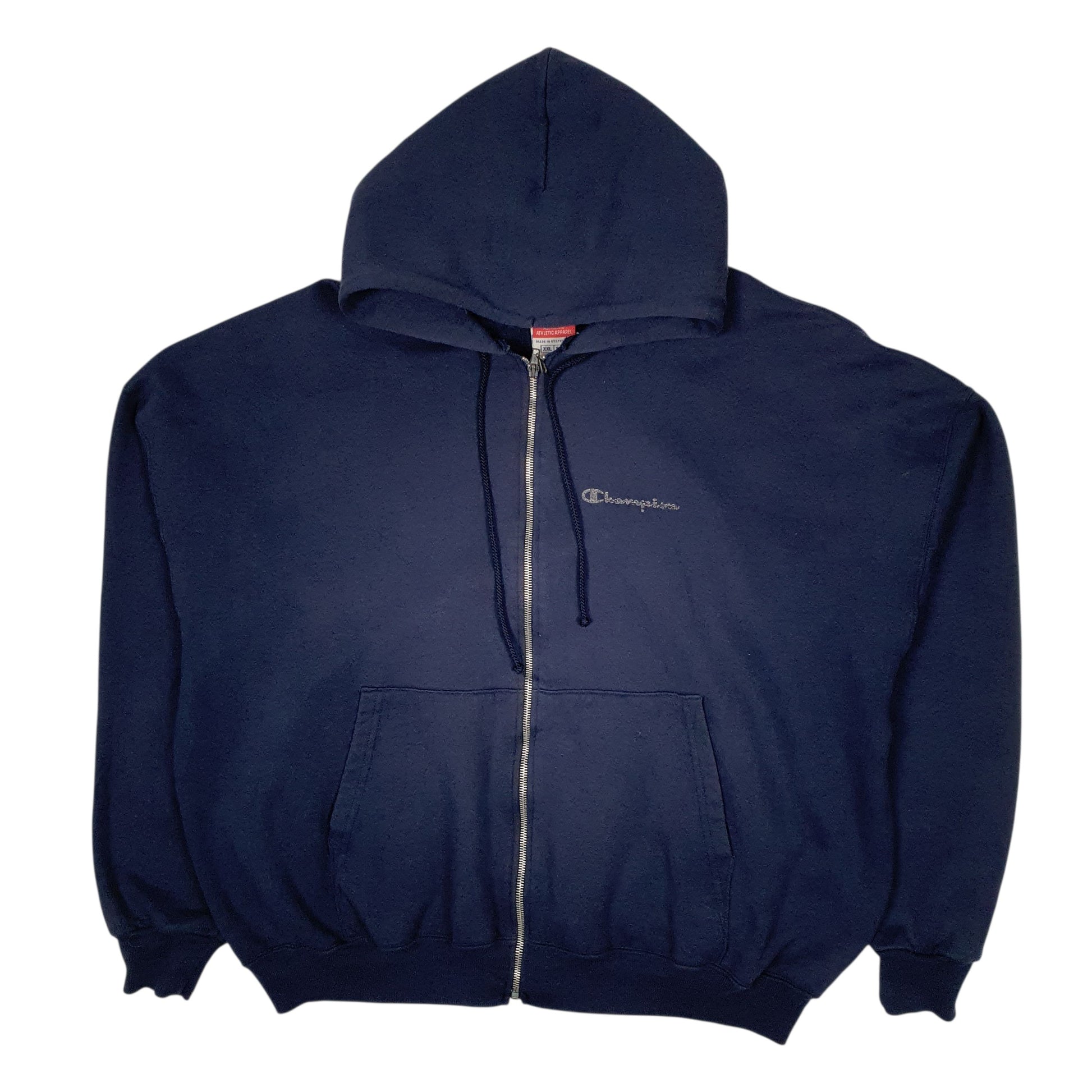 Mens Navy Champion Vintage 2000s Hoodie Full Zip Jumper