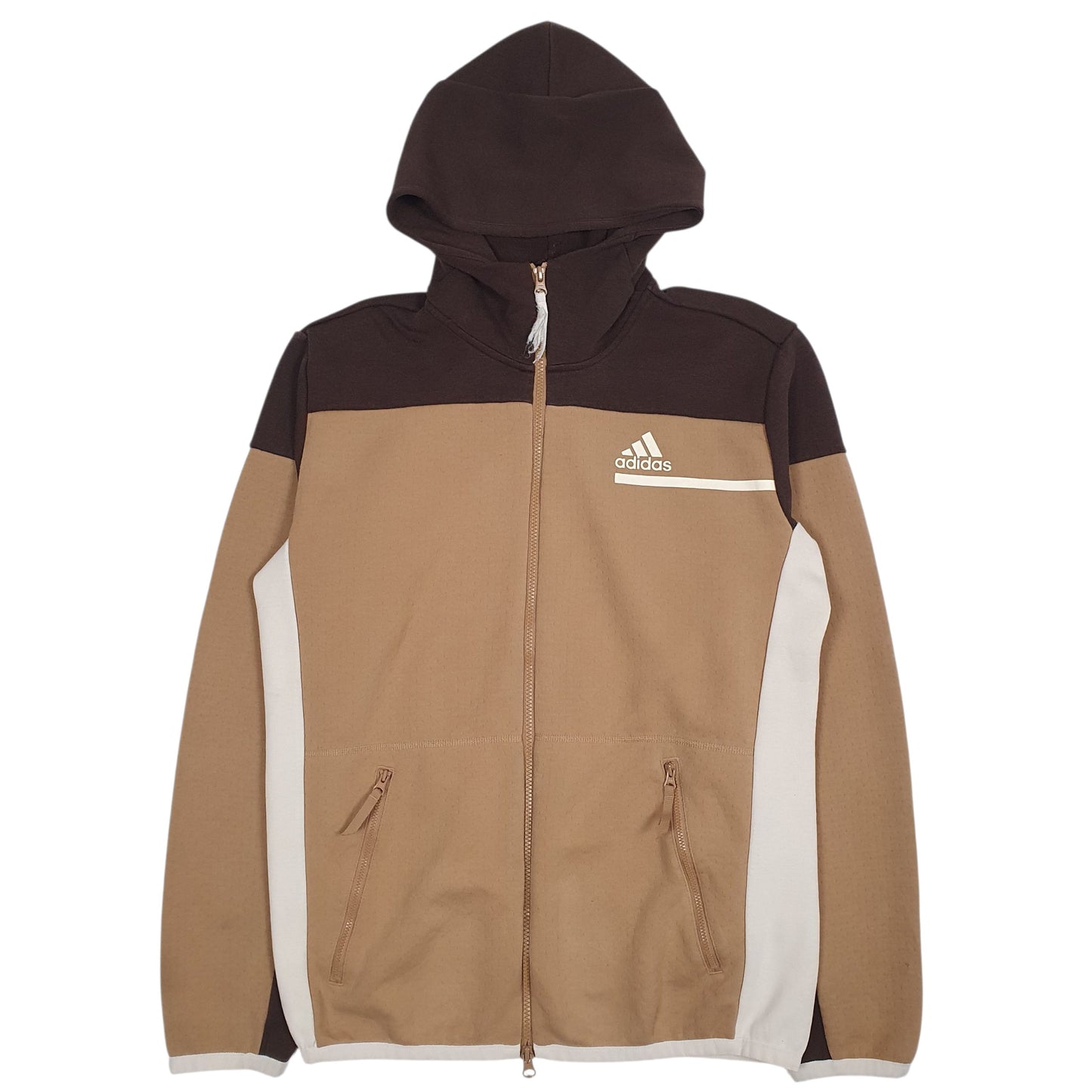Mens Brown Adidas  Full Zip Jumper