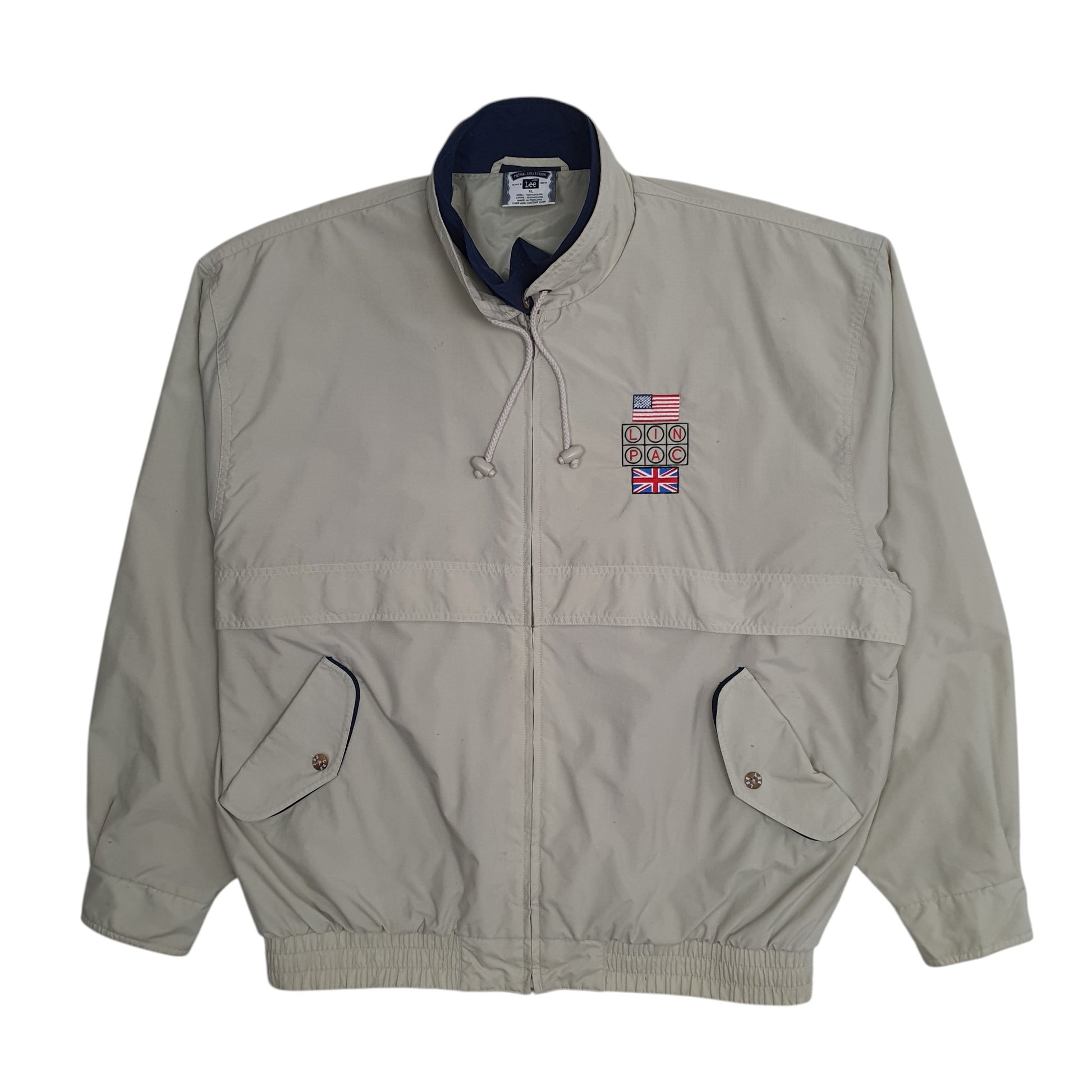 Mens Beige Lee Vintage 90s Bomber LINPAC UK US Military  Coat
