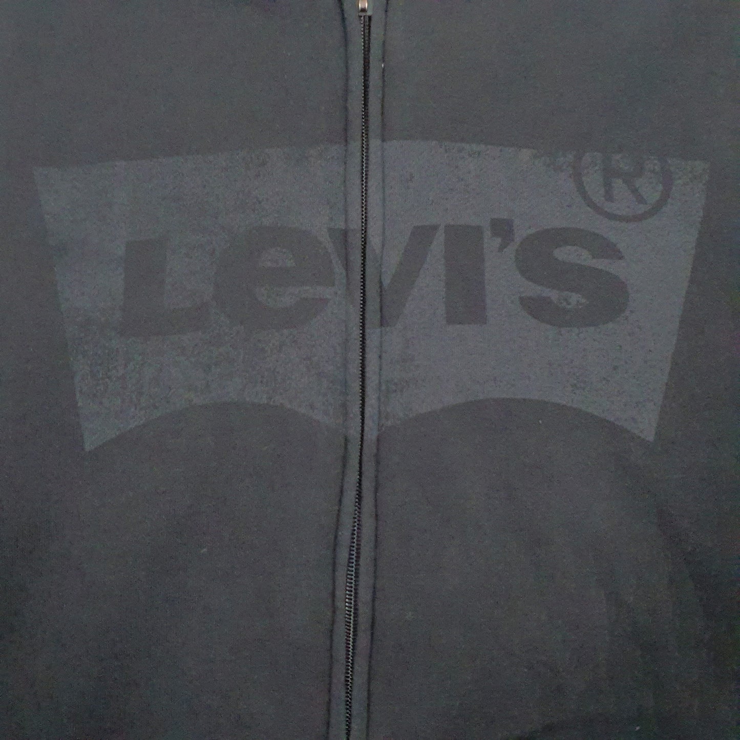 Mens Black Levis Spellout Full Zip Jumper