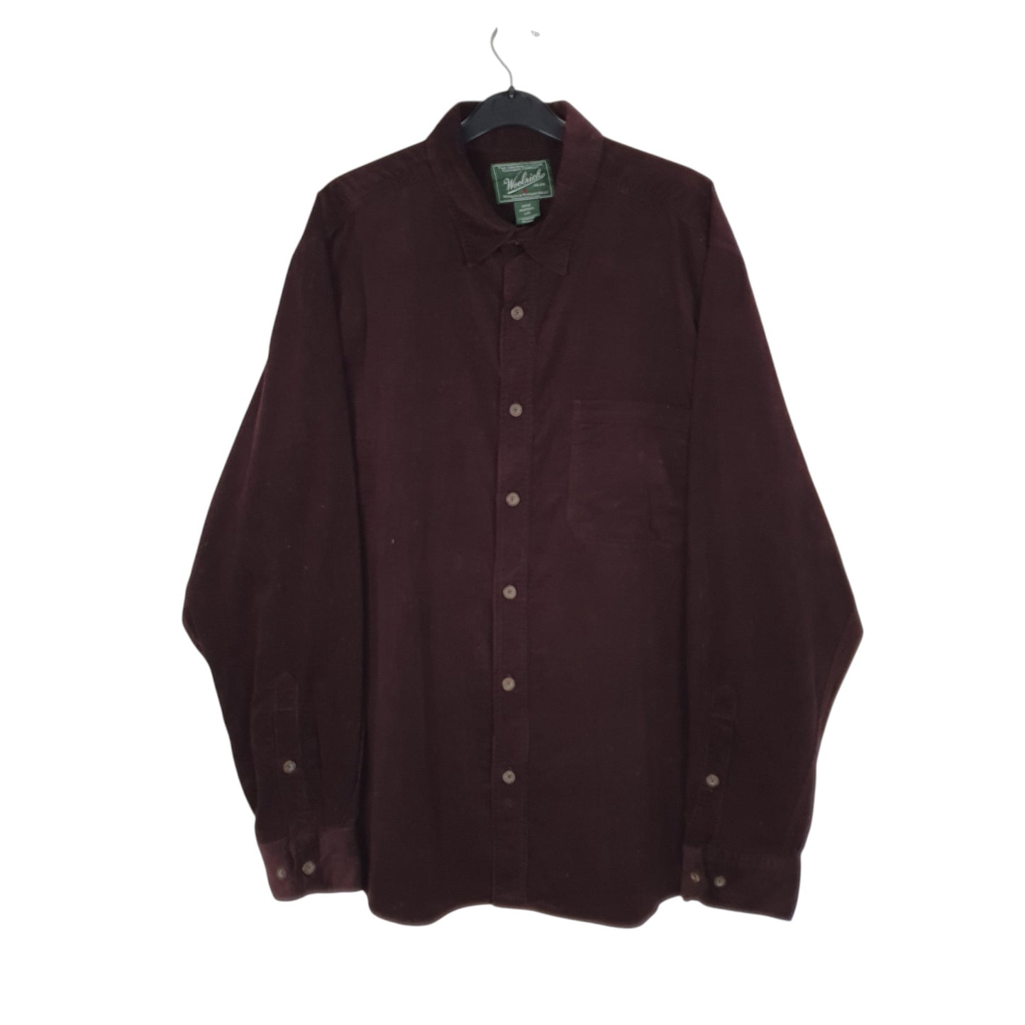 Mens Burgundy Woolrich Corduroy Long Sleeve Shirt
