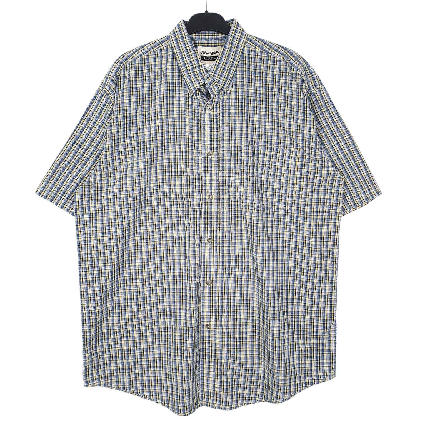 Mens Blue Wrangler Riata Short Sleeve Shirt