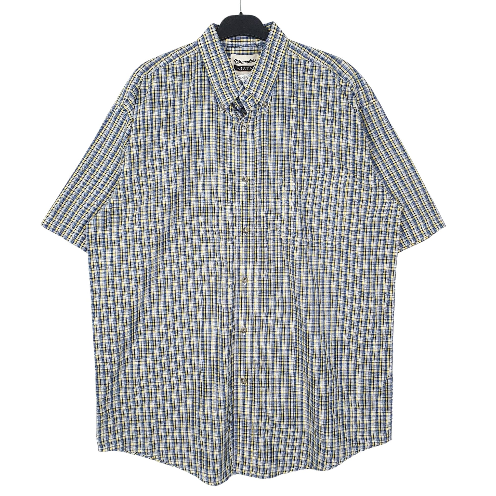 Mens Blue Wrangler Riata Short Sleeve Shirt