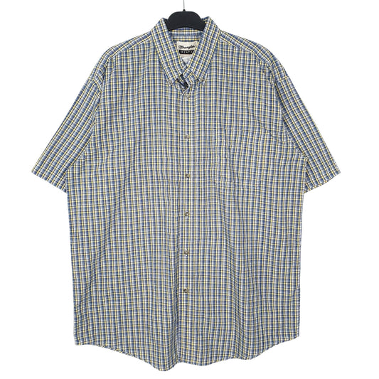 Mens Blue Wrangler Riata Short Sleeve Shirt