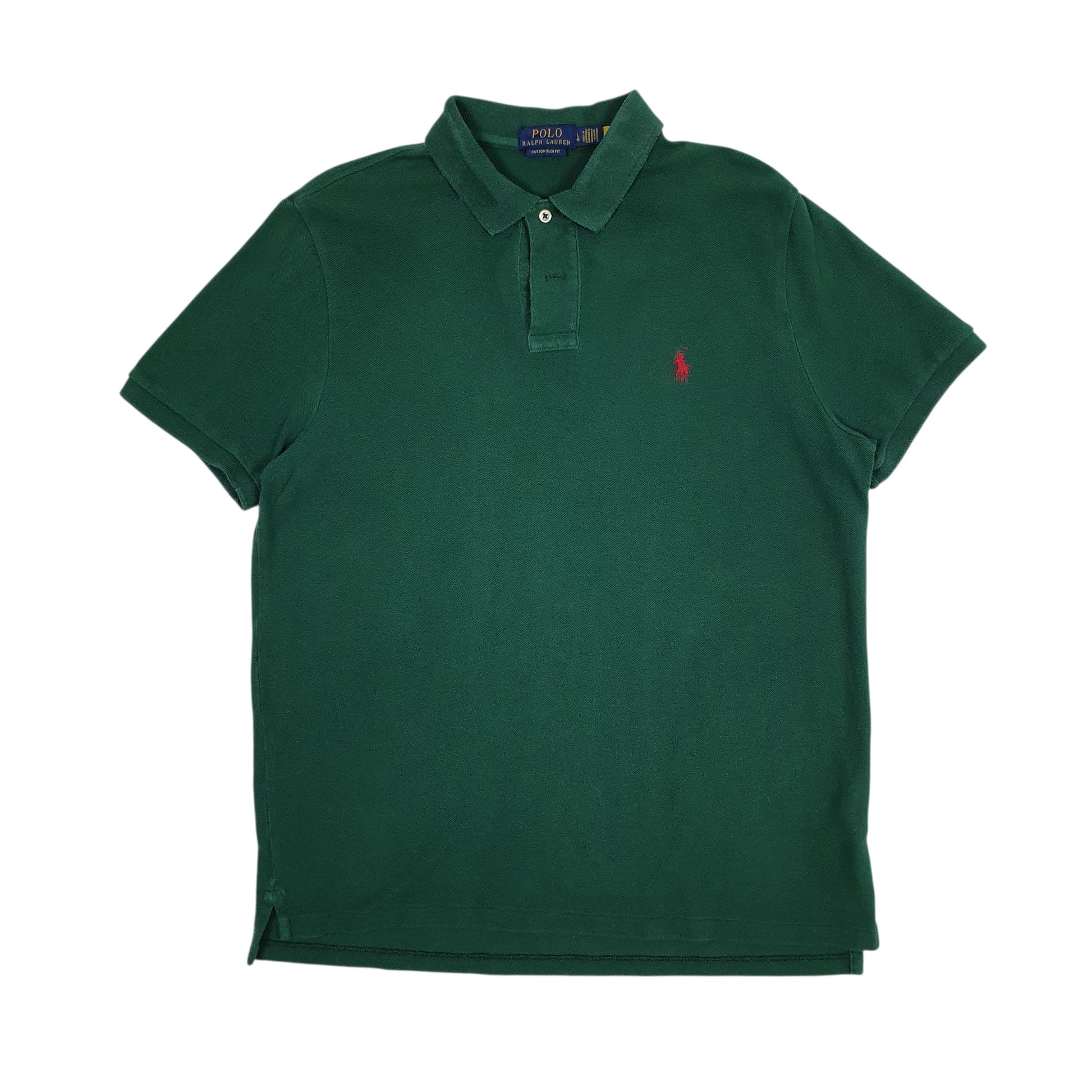 Mens Green Polo Ralph Lauren Custom Slim Fit Short Sleeve Polo Shirt