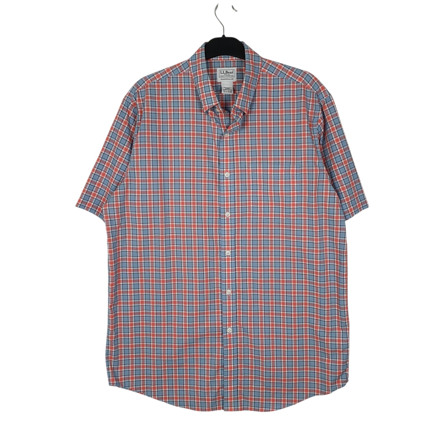 Mens Blue L.L.Bean  Short Sleeve Shirt