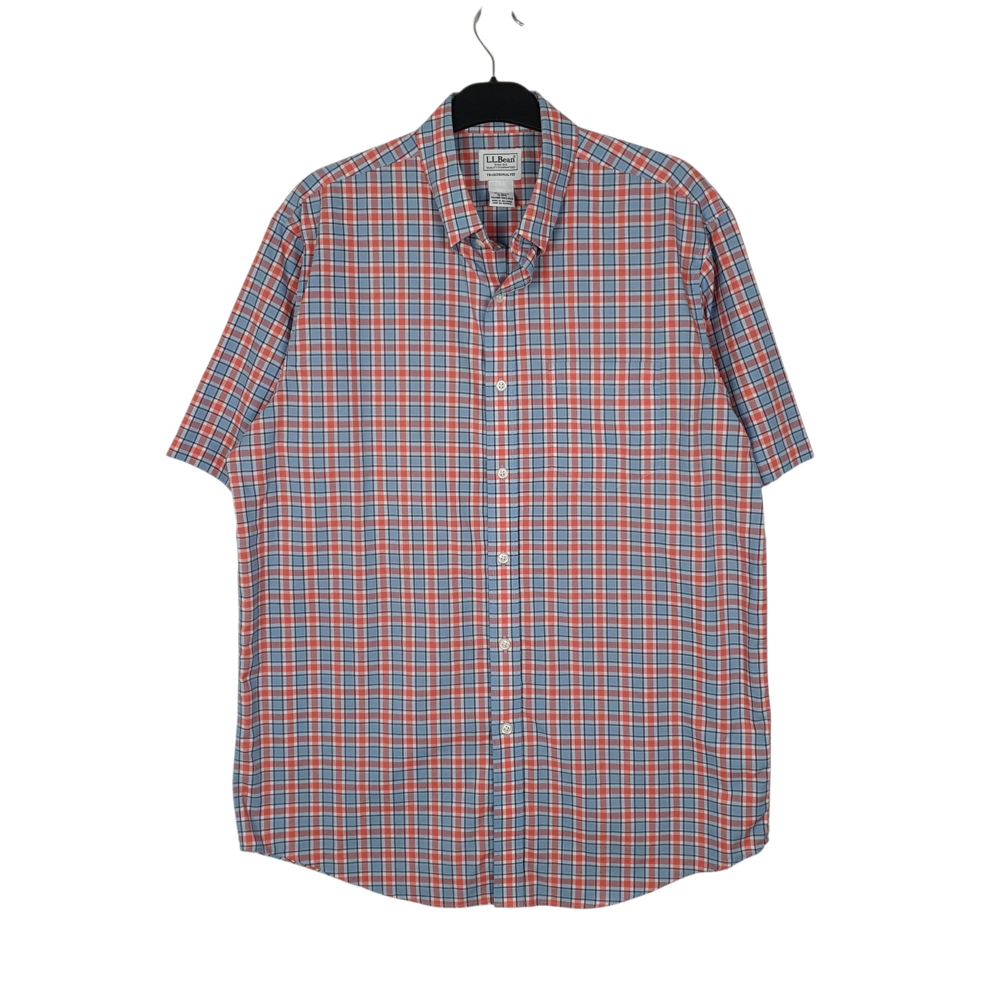 Mens Blue L.L.Bean  Short Sleeve Shirt