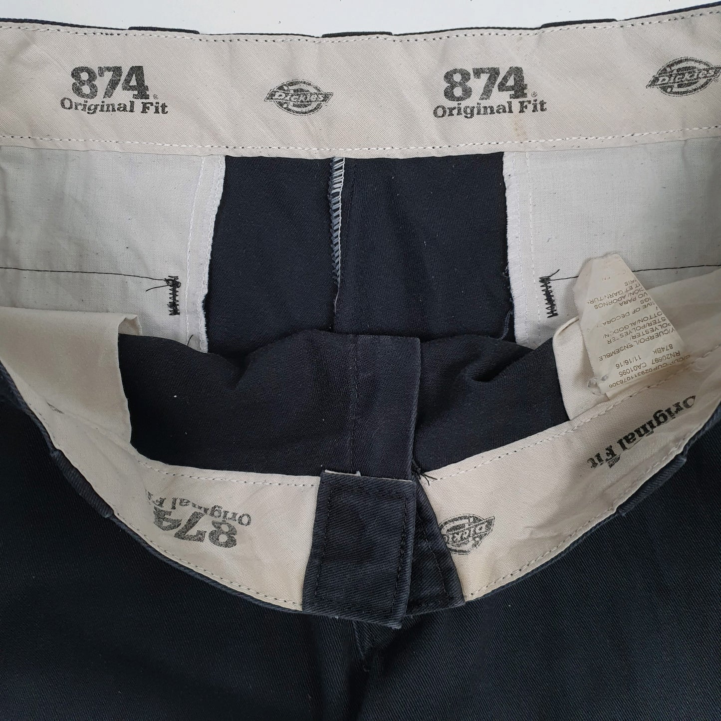 Mens Navy Dickies 874 Quarter Zip Trousers