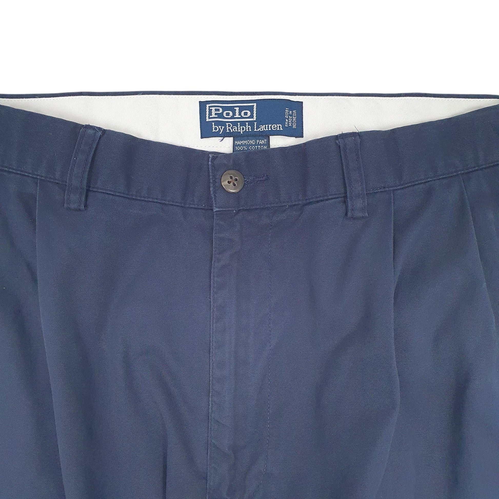 Mens Navy Polo Ralph Lauren Hammond Pant Pleated  Trousers