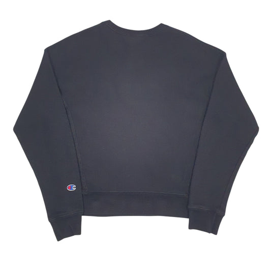 Womens Black Champion Reverse Weave Crewneck Jumper