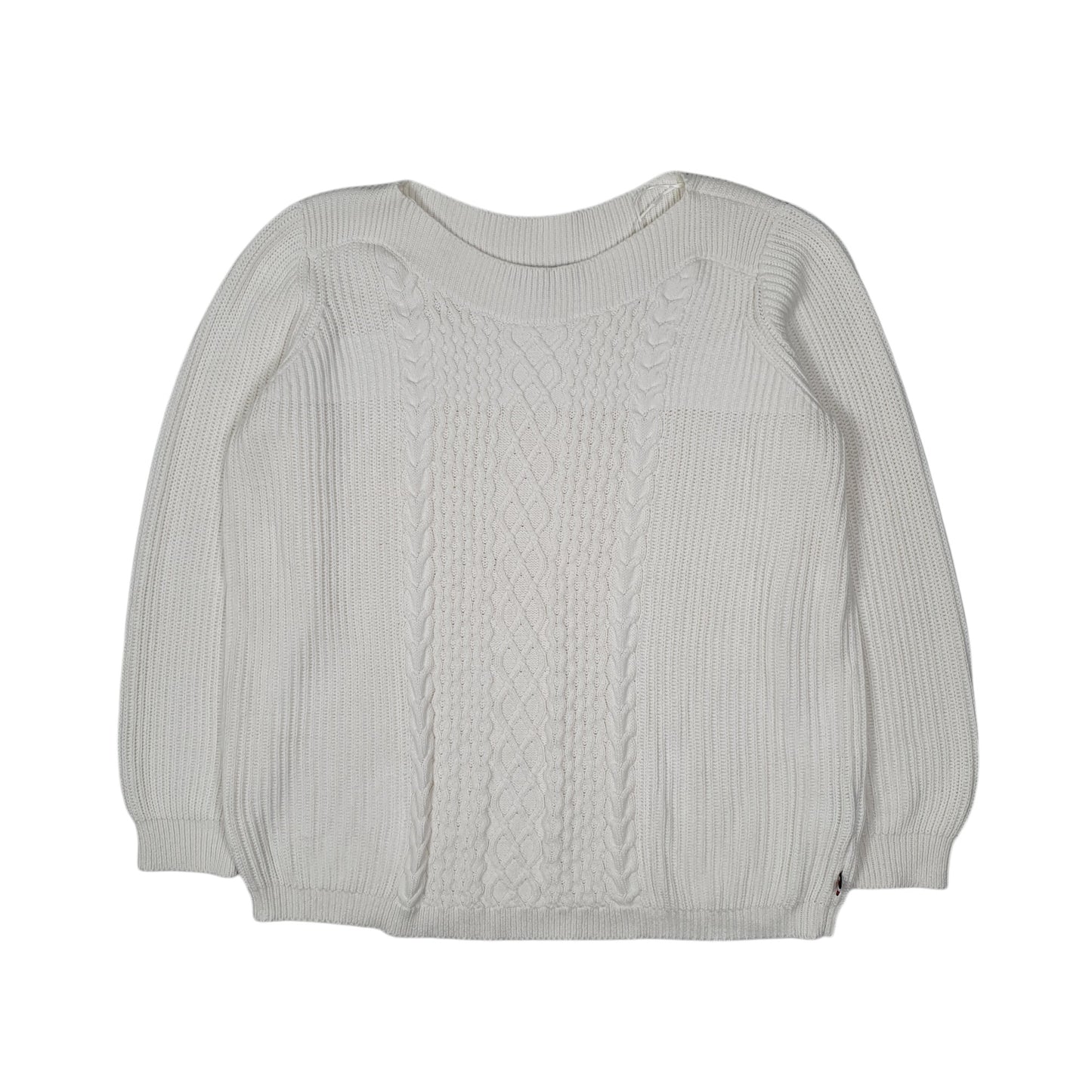 Womens White Tommy Hilfiger Cable Knit Crewneck Jumper