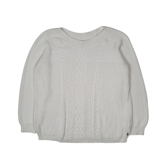 Womens White Tommy Hilfiger Cable Knit Crewneck Jumper