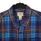 Mens Blue L.L.Bean Scotch Plaid Flannel  Shirt
