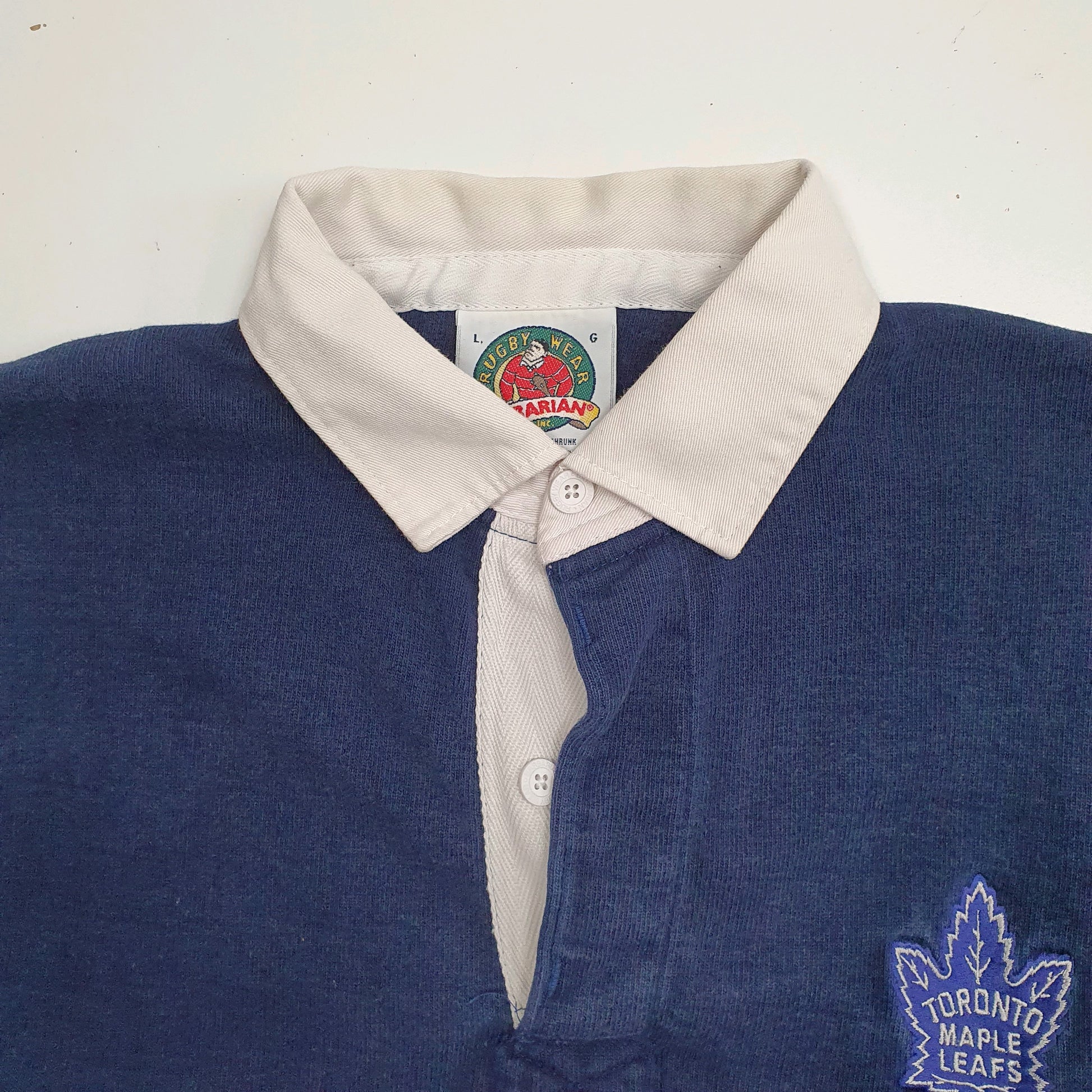 Mens Navy Barbarian Toronto Maple Leafs NHL Hockey Rugby  Polo Shirt
