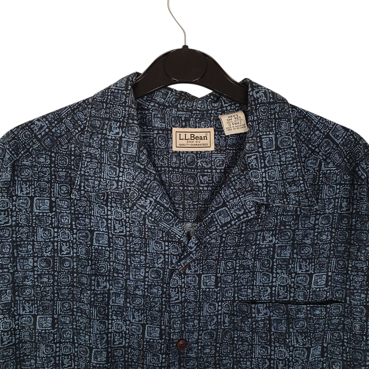 Mens Navy L.L.Bean Paisley  Shirt