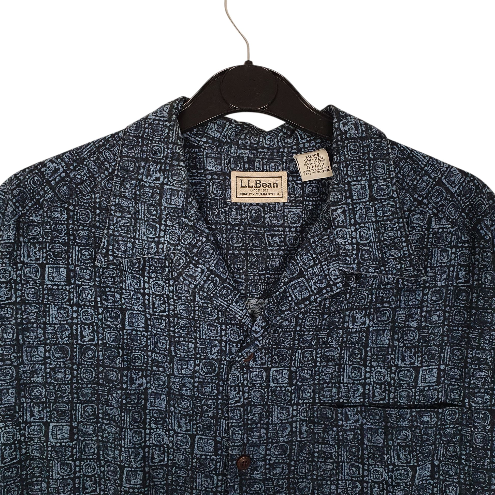 Mens Navy L.L.Bean Paisley  Shirt