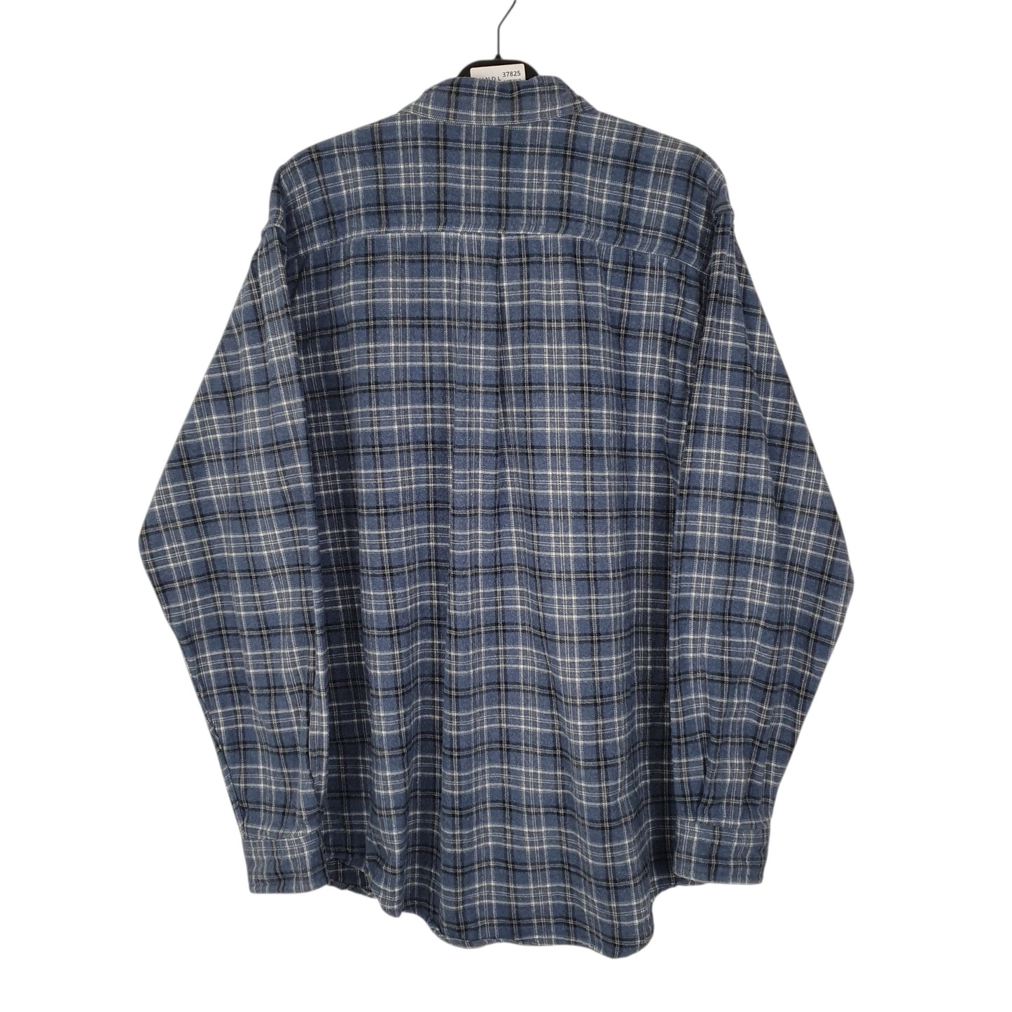 Mens Blue L.L.Bean Thick Flannel Plaid  Shirt