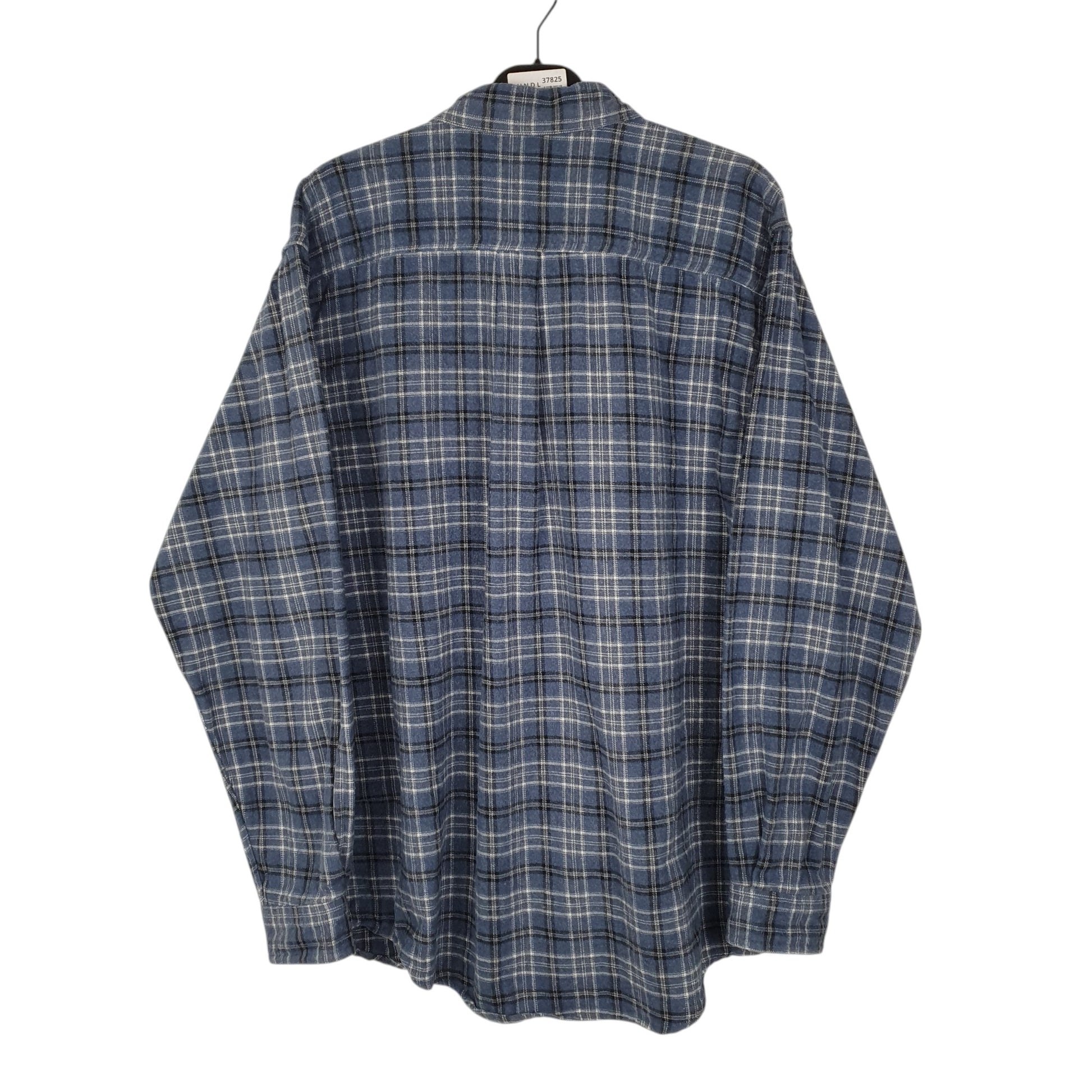 Mens Blue L.L.Bean Thick Flannel Plaid  Shirt