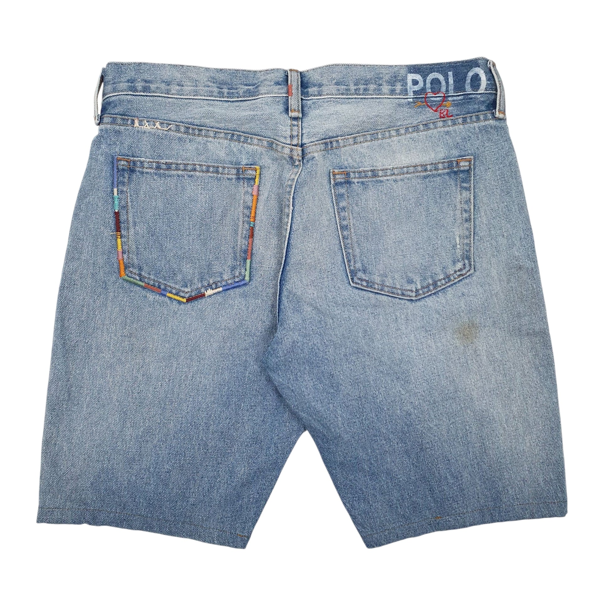Mens Blue Polo Ralph Lauren Distressed  Shorts