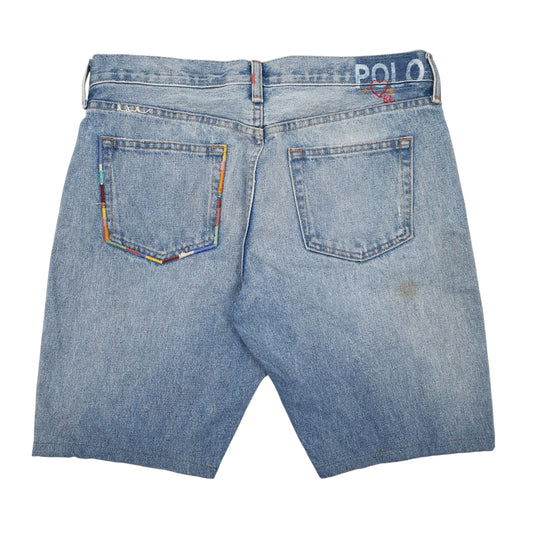 Mens Blue Polo Ralph Lauren Distressed  Shorts