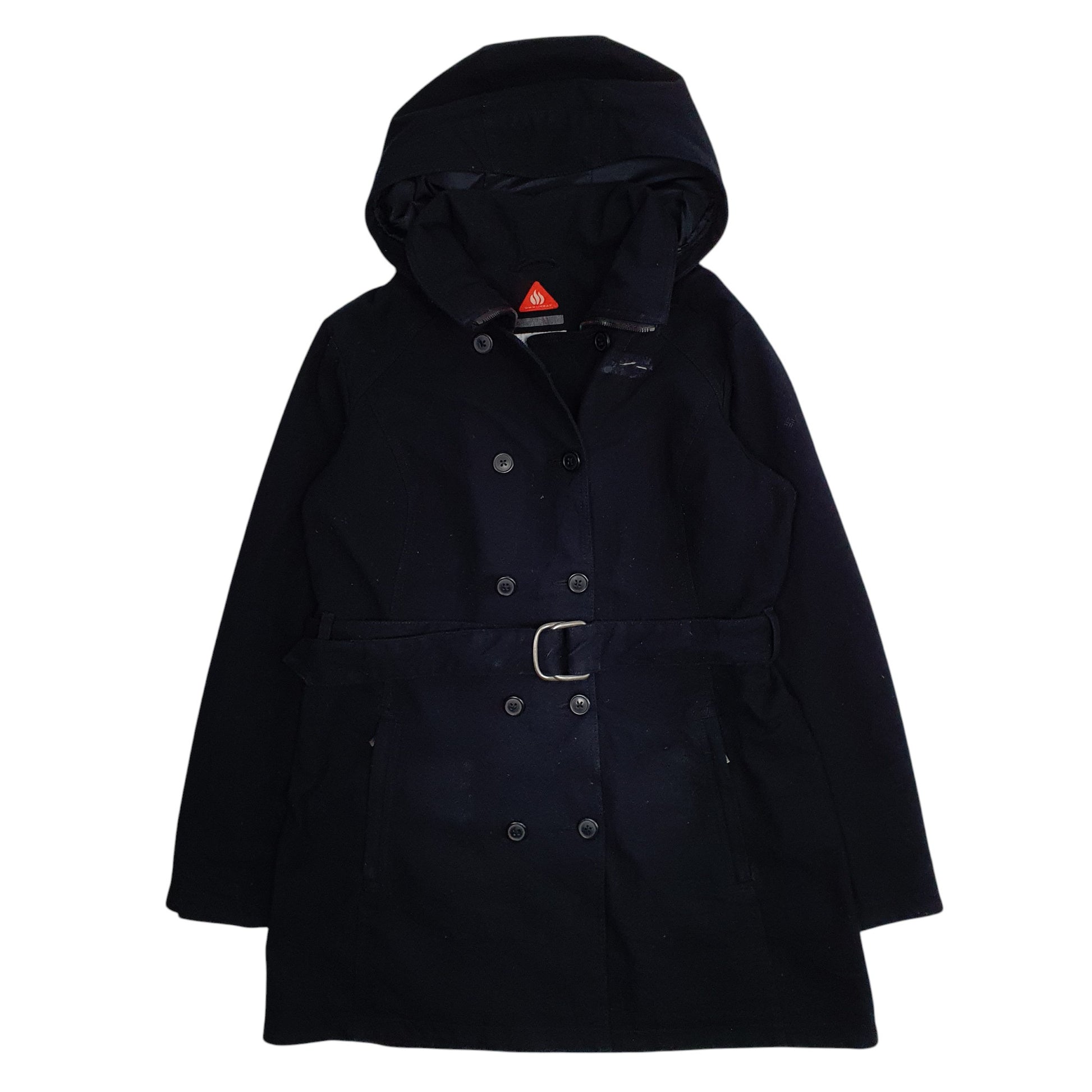 Womens Black Columbia Sportswear Company Double Breasted Hooded Trench  Coat