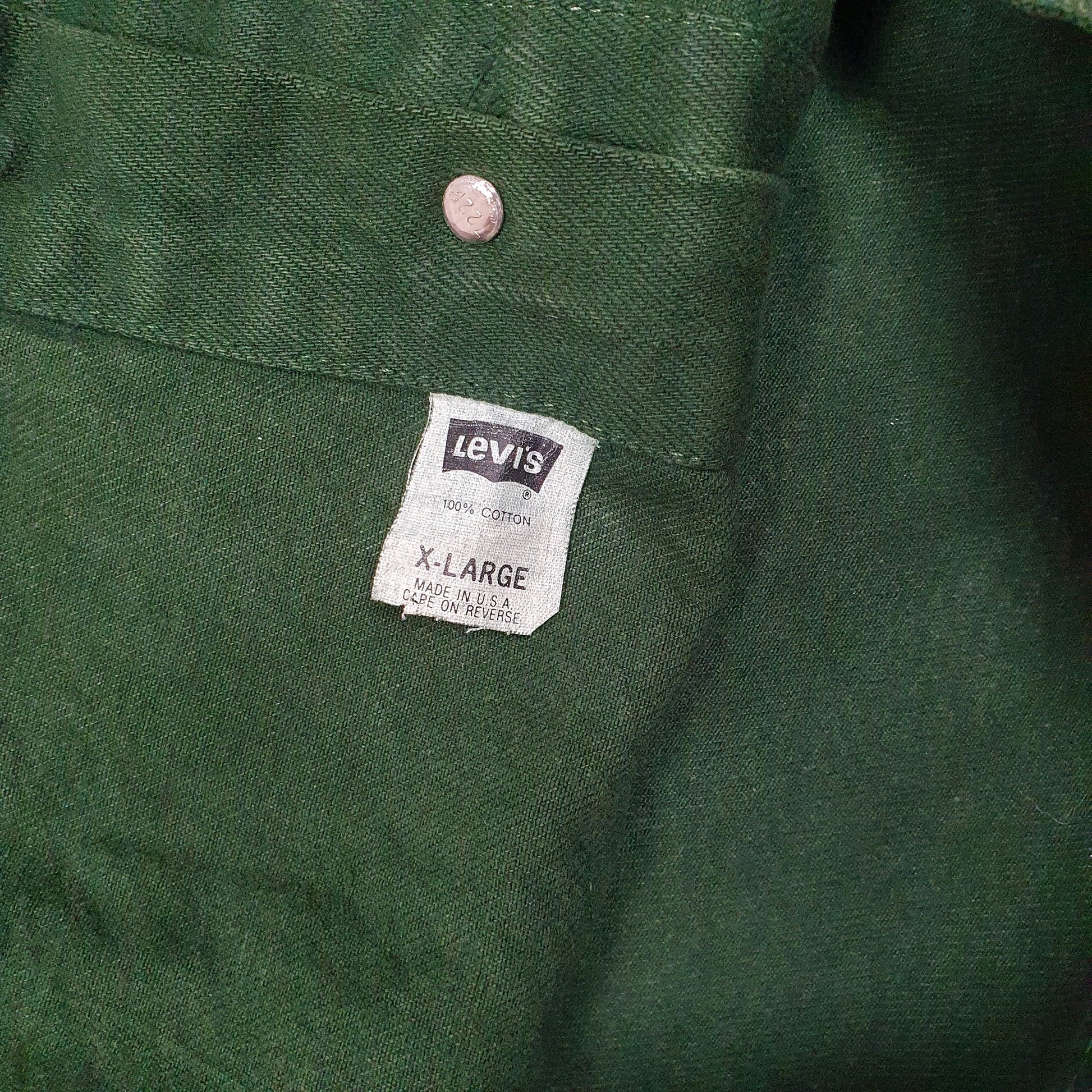 Mens Green Levis Vintage 1990s Type 3 Trucker Made In USA Full Zip Coat