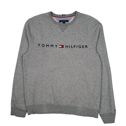 Mens Grey Tommy Hilfiger  Crewneck Jumper