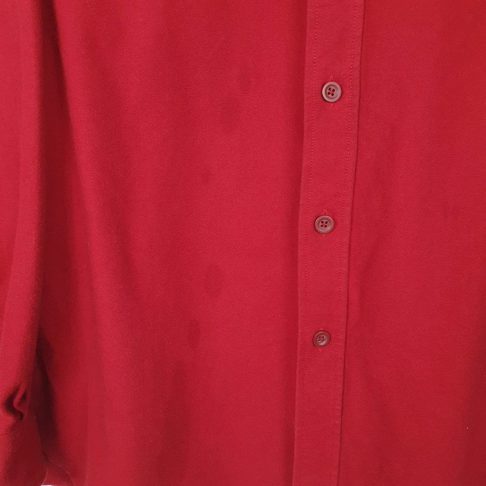 Mens Red L.L.Bean Thick Chamois  Shirt