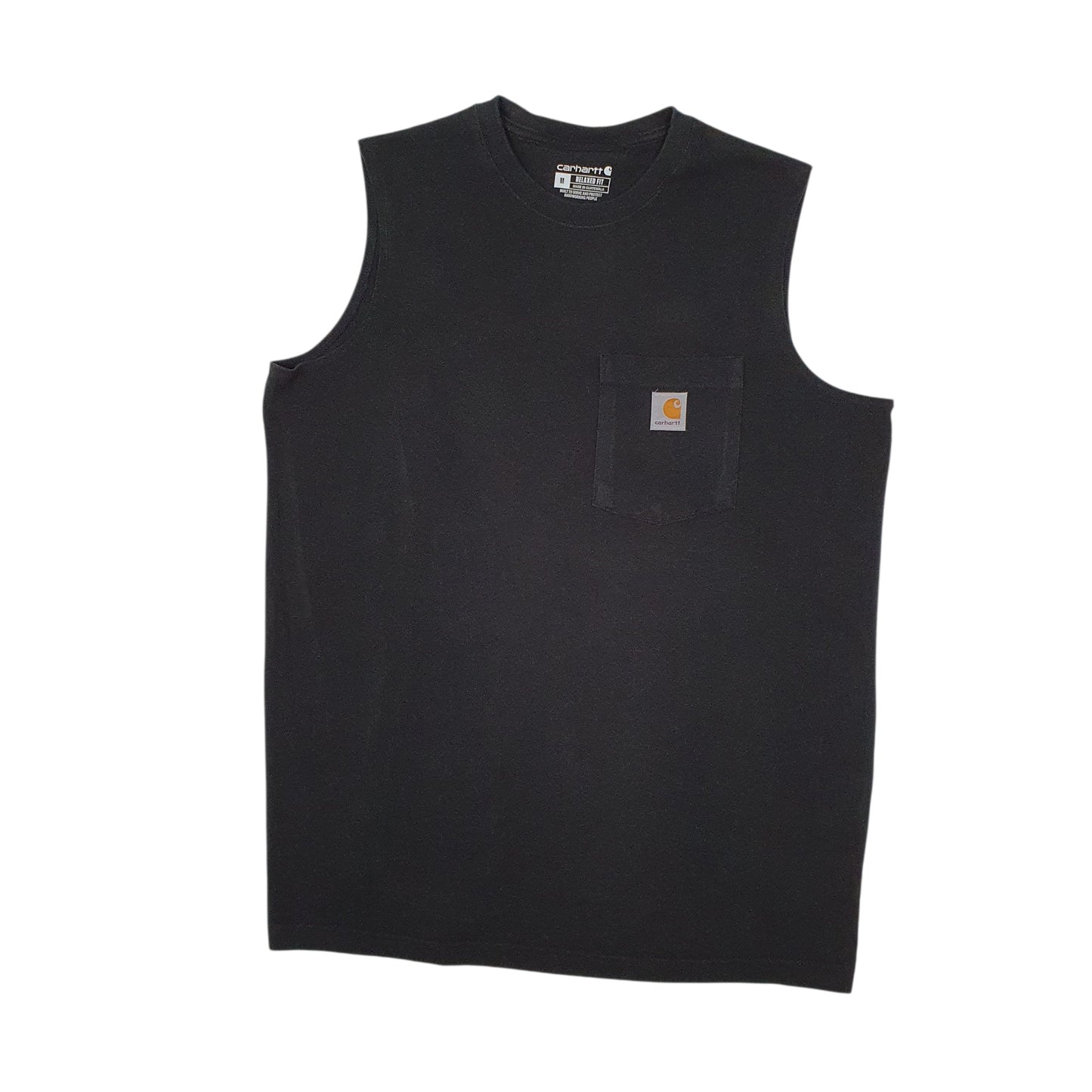 Mens Black Carhartt Sleeveless Vest Short Sleeve T Shirt