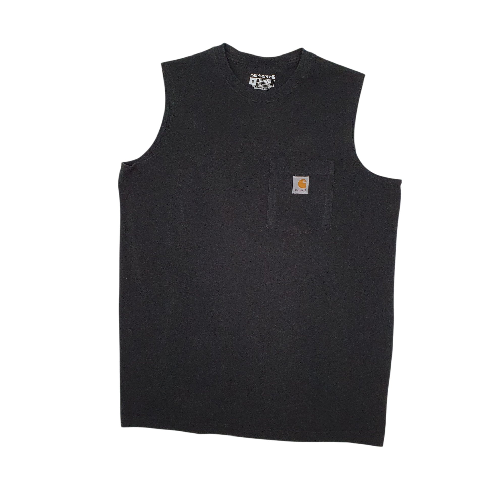 Mens Black Carhartt Sleeveless Vest Short Sleeve T Shirt