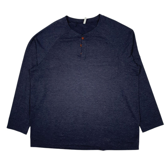 Mens Purple Taohuadao Henley Long Sleeve T Shirt