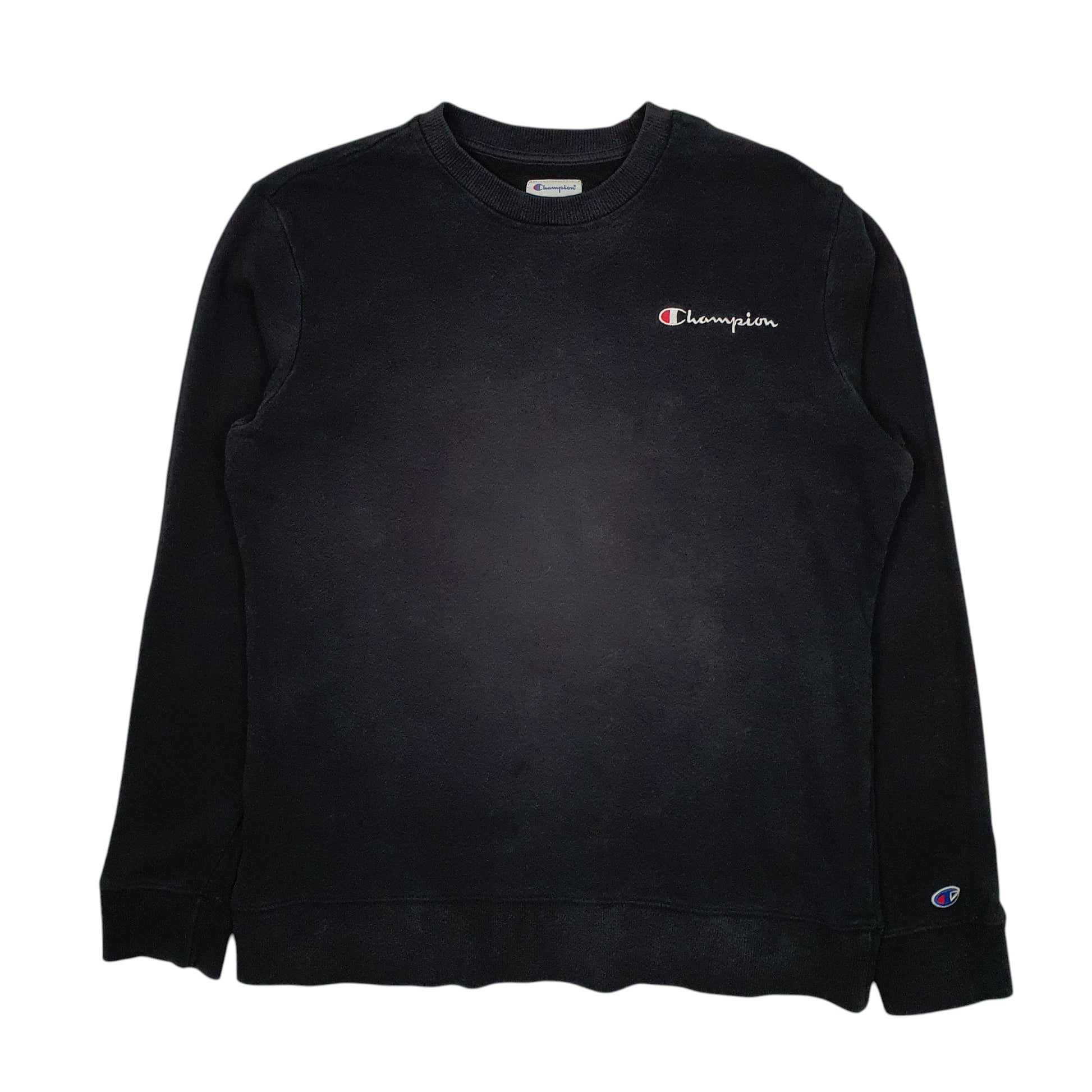 Mens Black Champion  Crewneck Jumper