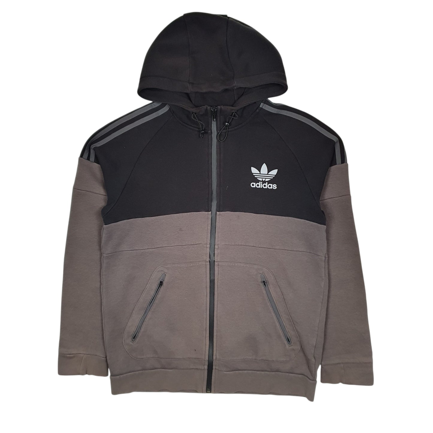 Mens Grey Adidas Hoodie Full Zip Jumper