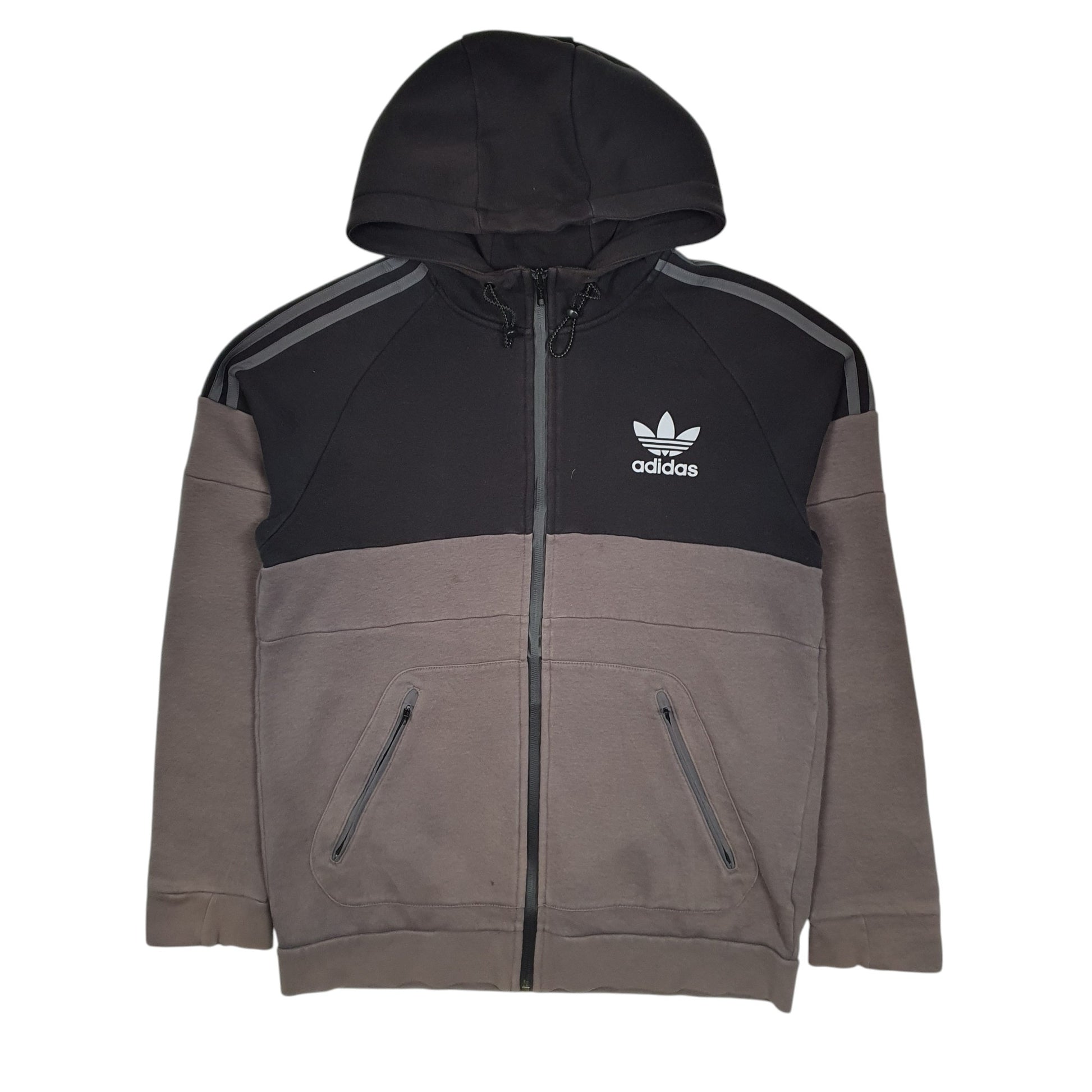 Mens Grey Adidas Hoodie Full Zip Jumper