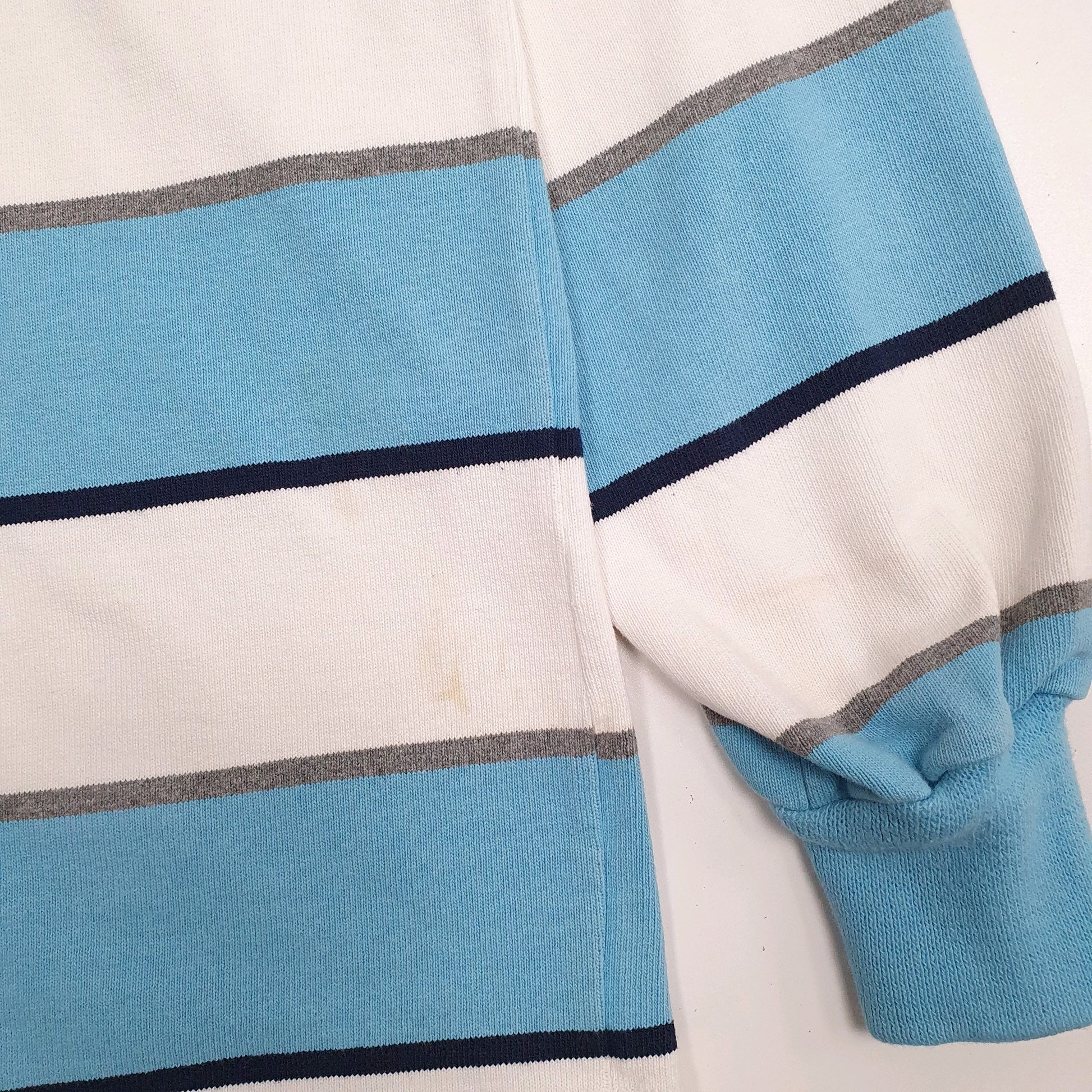 Mens Blue Barbarian Rugby Crewneck Polo Shirt