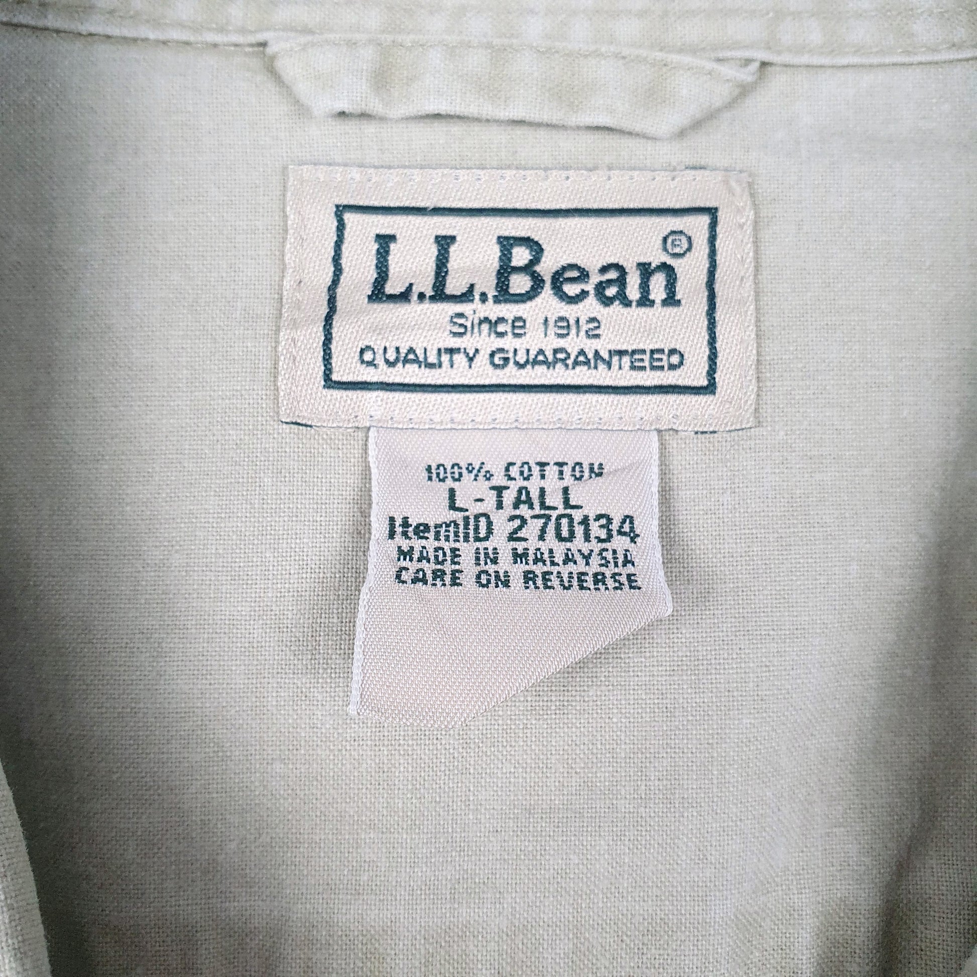 Mens Beige L.L.Bean   Shirt