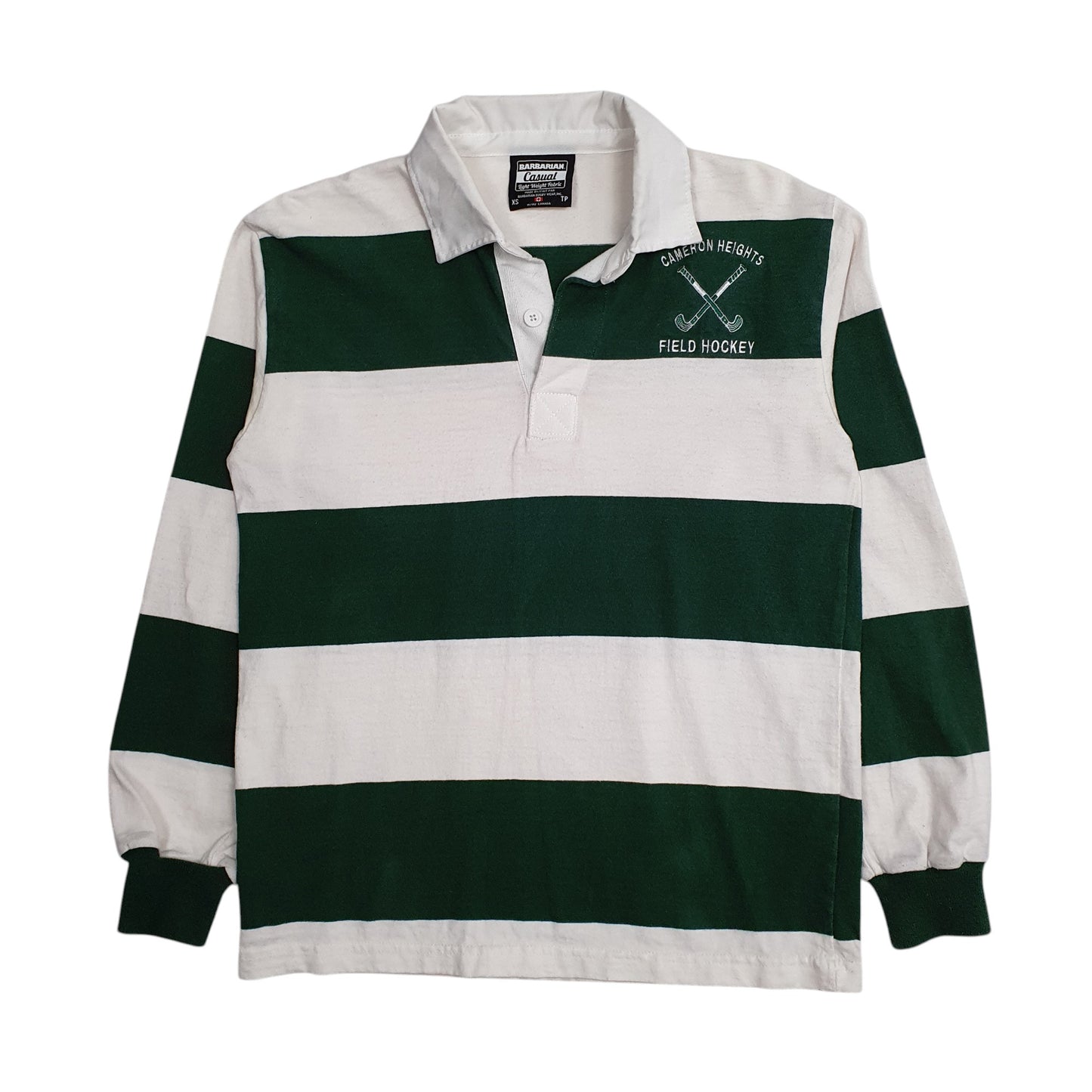 Mens Green Barbarian Rugby Long Sleeve Polo Shirt