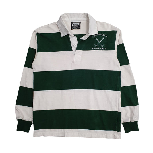 Mens Green Barbarian Rugby Long Sleeve Polo Shirt