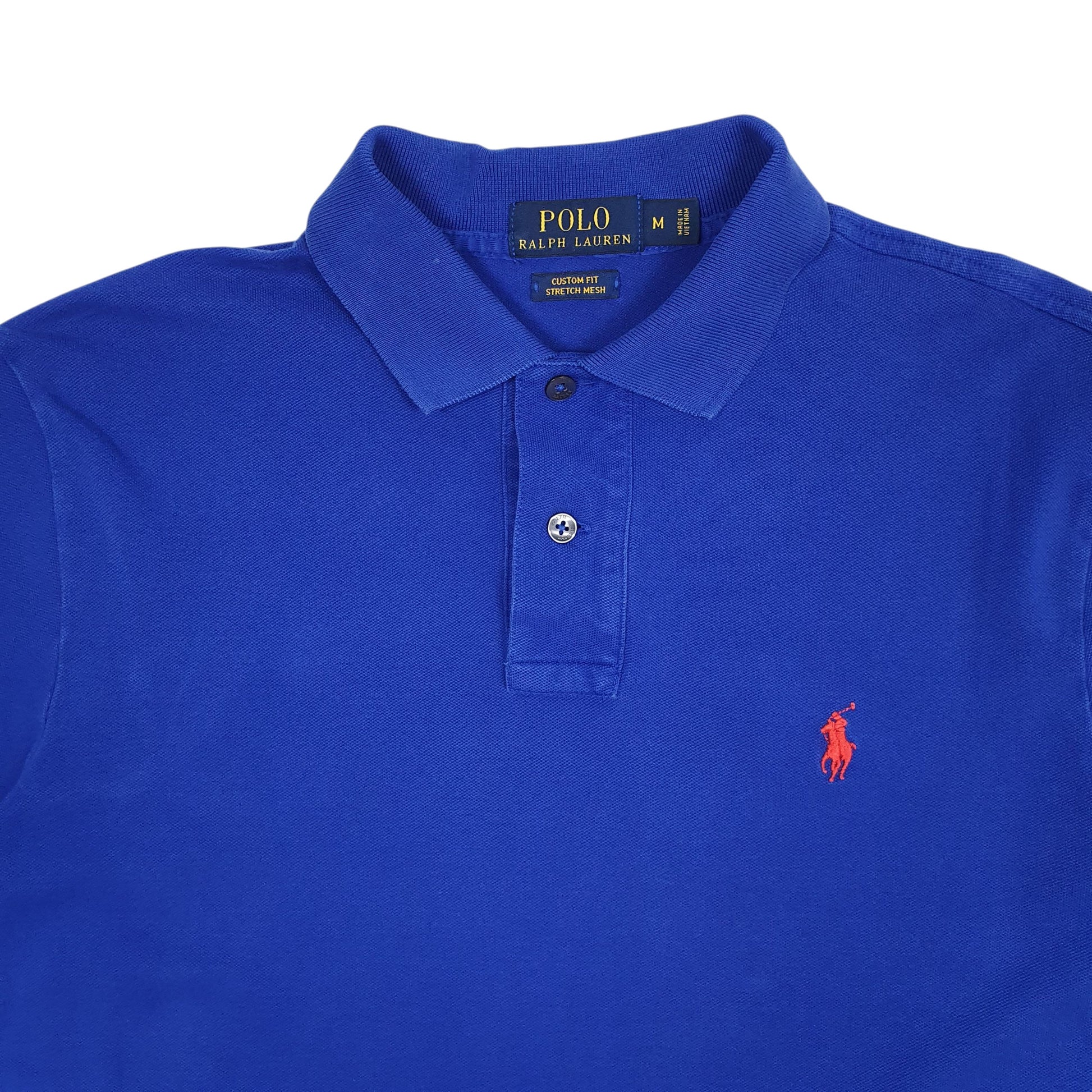 Mens Blue Polo Ralph Lauren Custom Fit  Polo Shirt